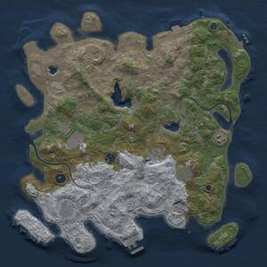 Thumbnail Rust Map: Procedural Map, Size: 4000, Seed: 1031321897, 14 Monuments