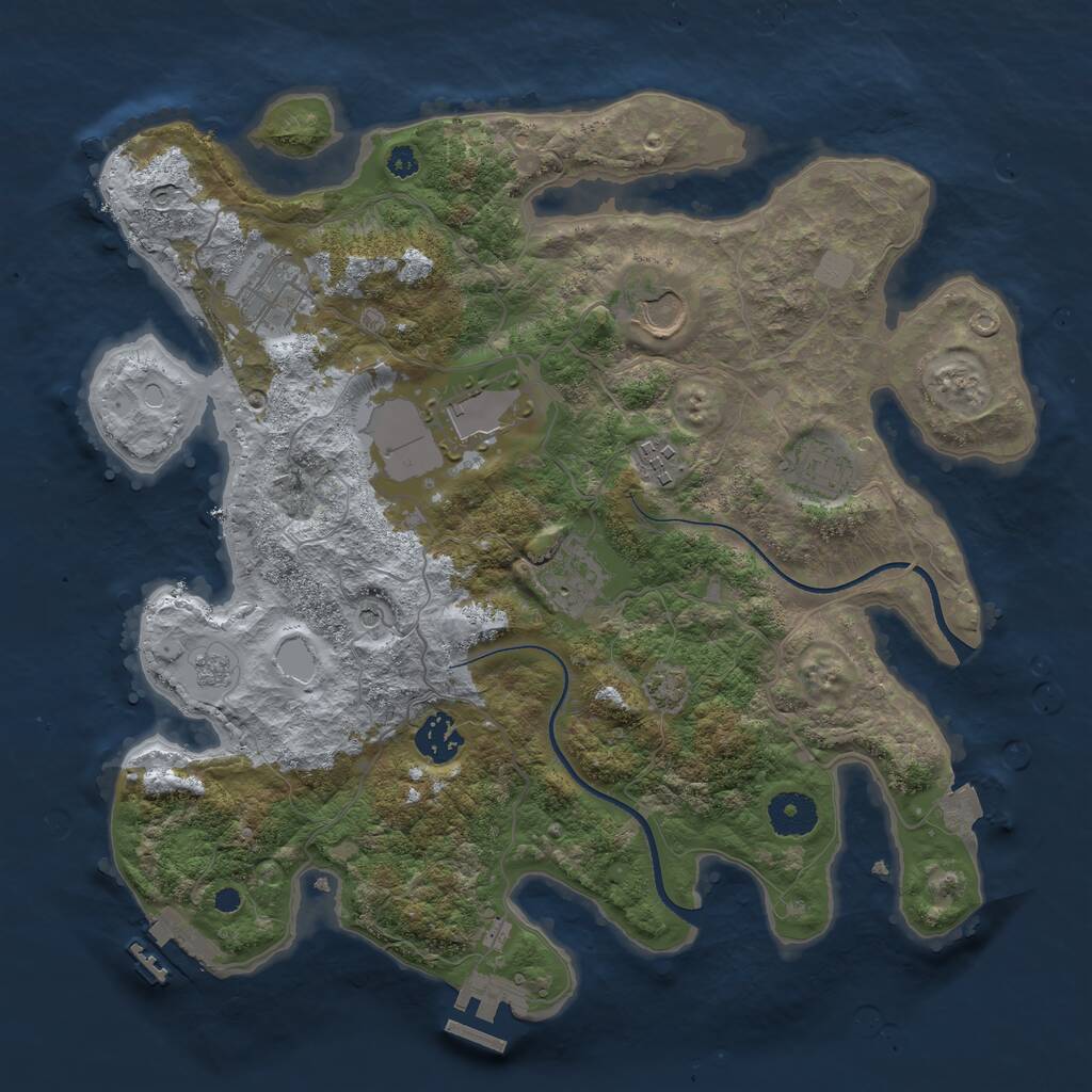 Rust Map: Procedural Map, Size: 3500, Seed: 1934335482, 13 Monuments
