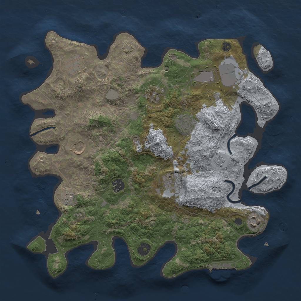 Rust Map: Procedural Map, Size: 3500, Seed: 87459632, 16 Monuments