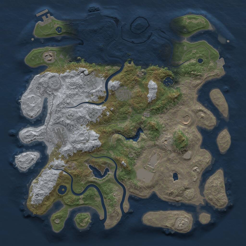 Rust Map: Procedural Map, Size: 4000, Seed: 346764220, 14 Monuments