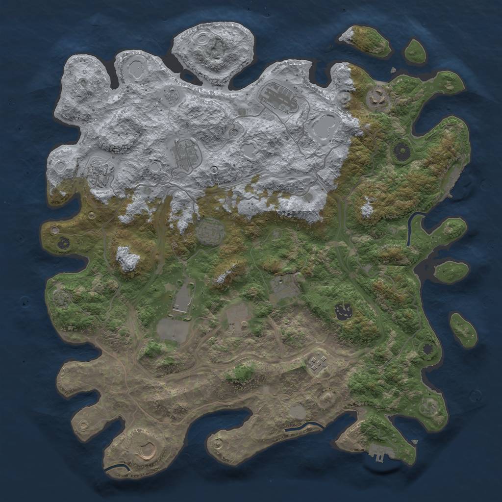 Rust Map: Procedural Map, Size: 4250, Seed: 777777, 19 Monuments