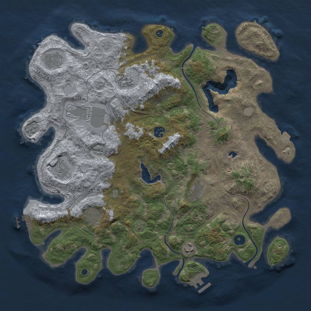 Rust Map: Procedural Map, Size: 4250, Seed: 1862199311, 15 Monuments