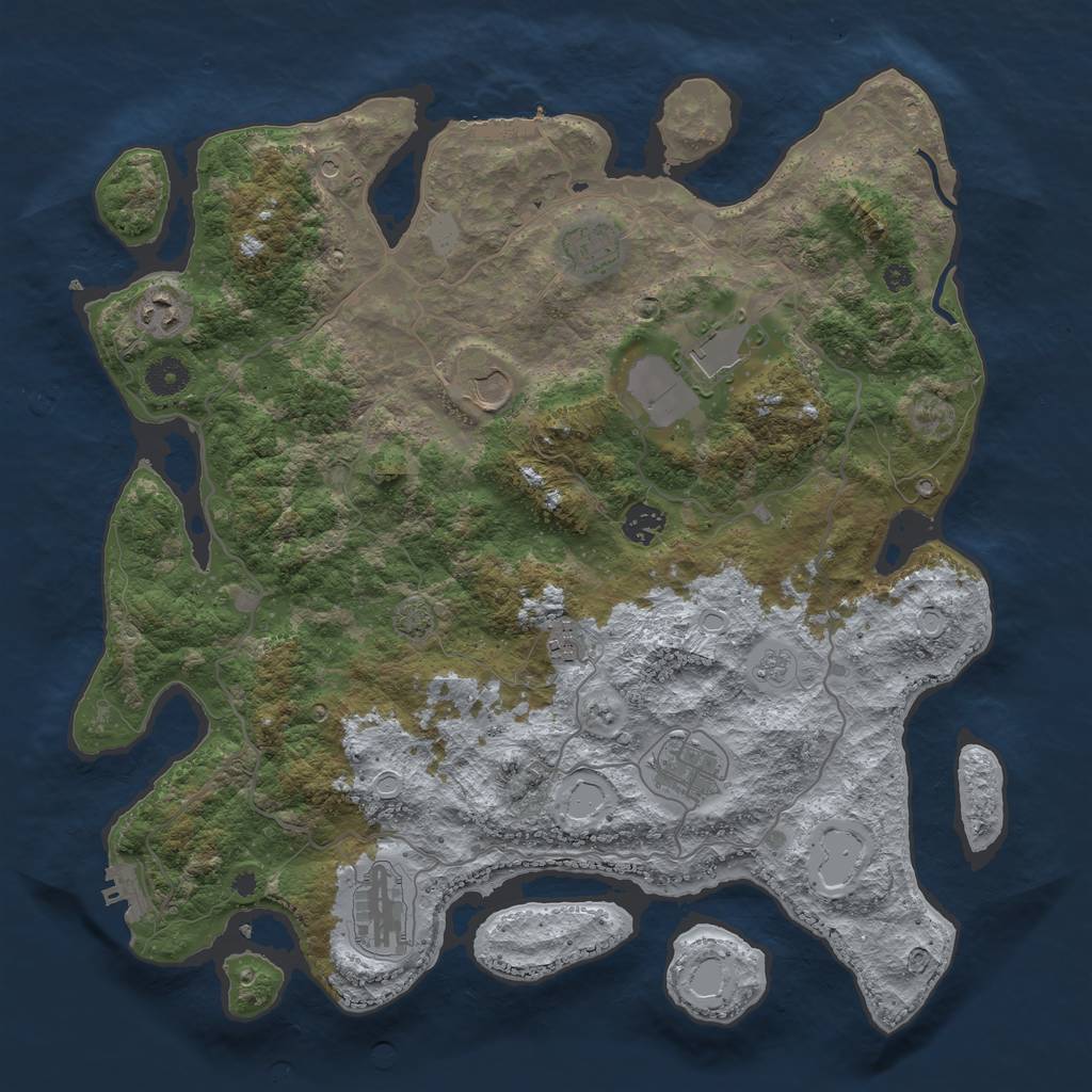 Rust Map: Procedural Map, Size: 4000, Seed: 245241636, 16 Monuments