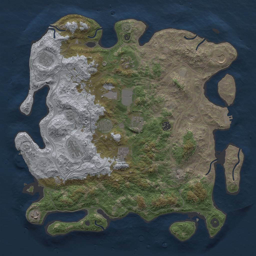 Rust Map: Procedural Map, Size: 4250, Seed: 346631129, 19 Monuments