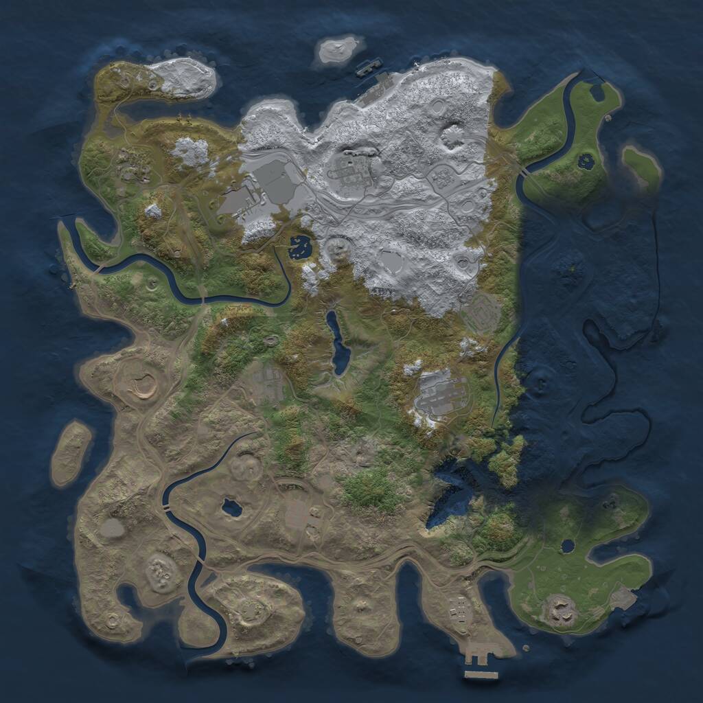 Rust Map: Procedural Map, Size: 4250, Seed: 1208796470, 17 Monuments