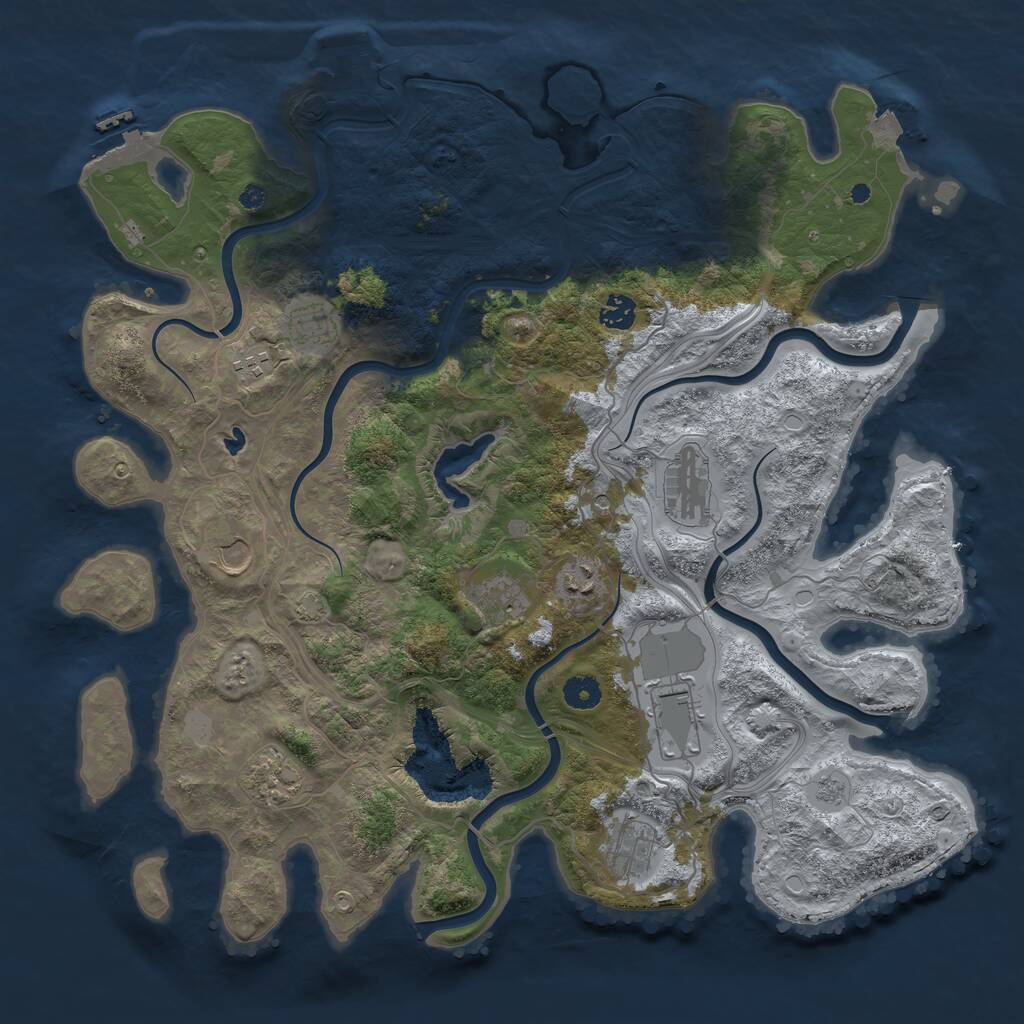 Rust Map: Procedural Map, Size: 4250, Seed: 2106413836, 16 Monuments