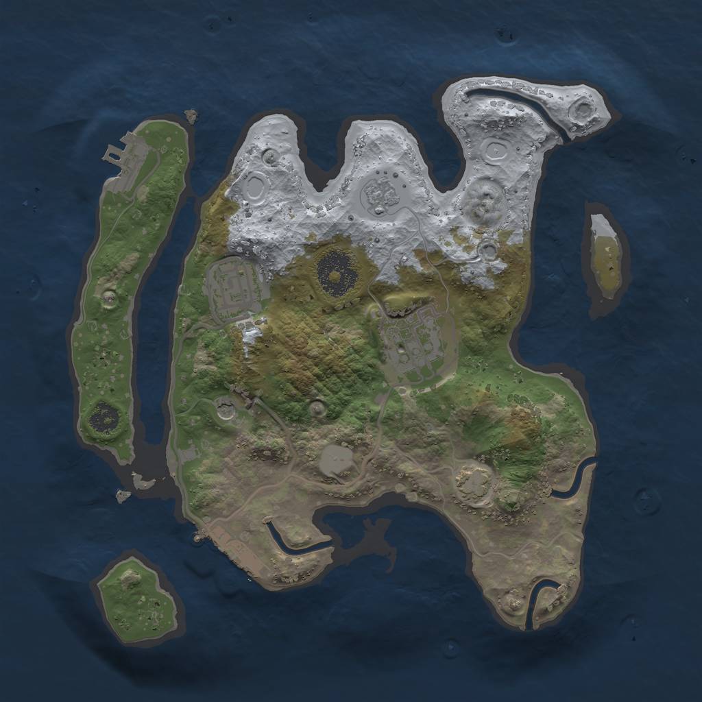 Rust Map: Procedural Map, Size: 2500, Seed: 600, 10 Monuments