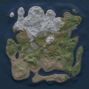 Thumbnail Rust Map: Procedural Map, Size: 3500, Seed: 172425220, 17 Monuments