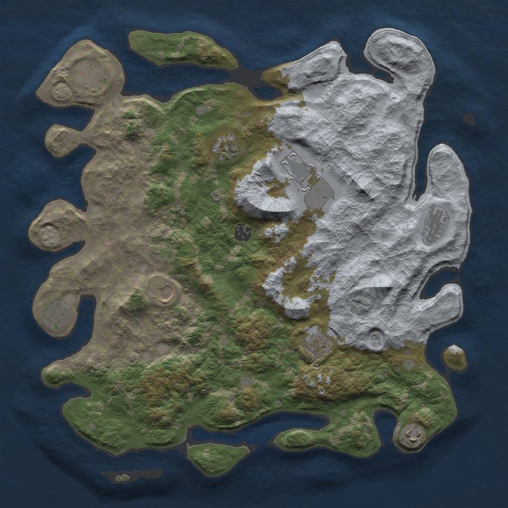 Rust Map: Barren, Size: 4400, Seed: 97961426, 14 Monuments