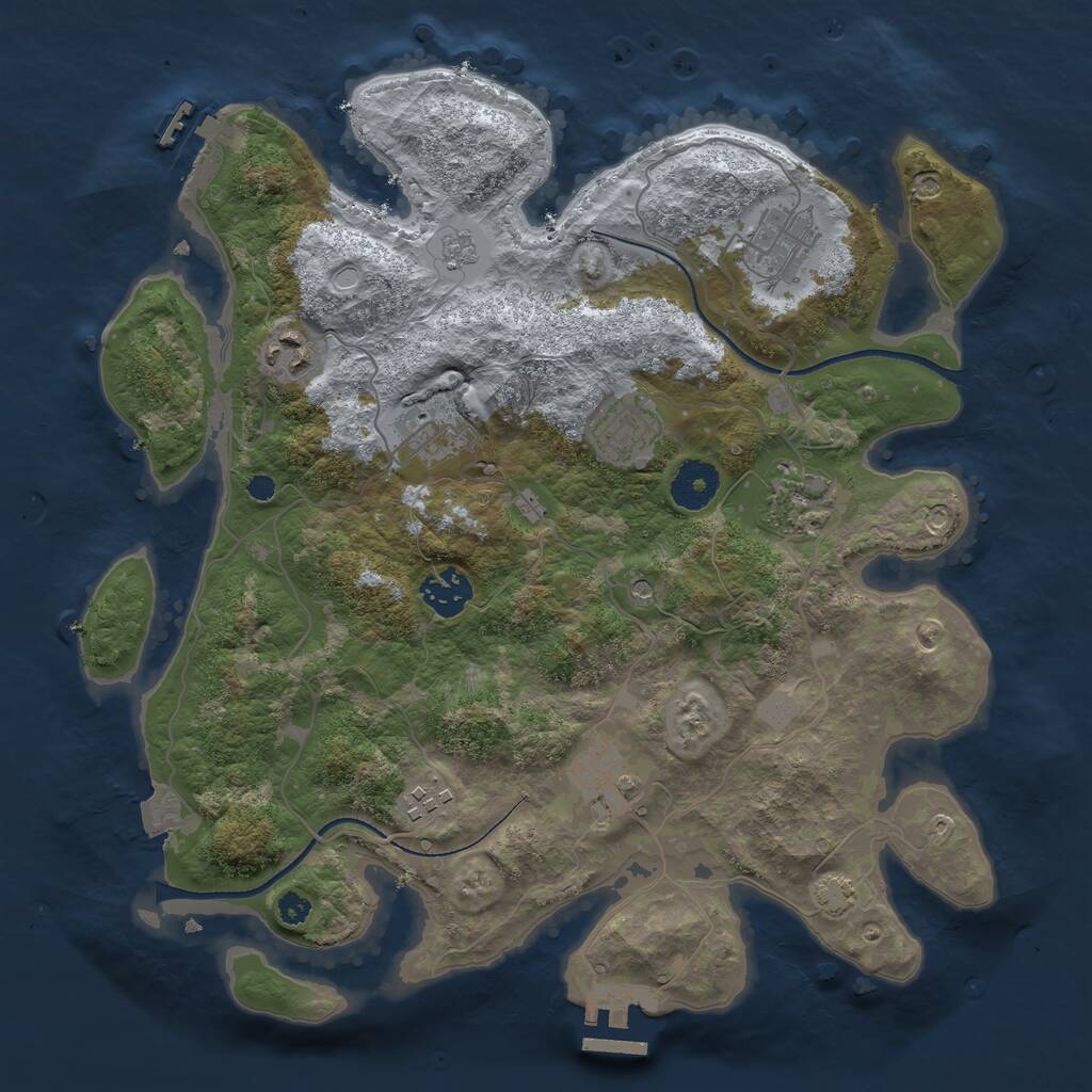 Rust Map: Procedural Map, Size: 3400, Seed: 287992, 14 Monuments