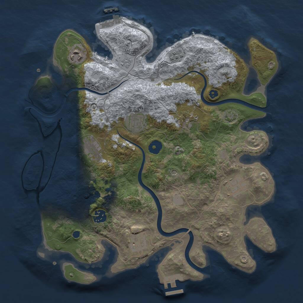 Rust Map: Procedural Map, Size: 3400, Seed: 287992, 14 Monuments