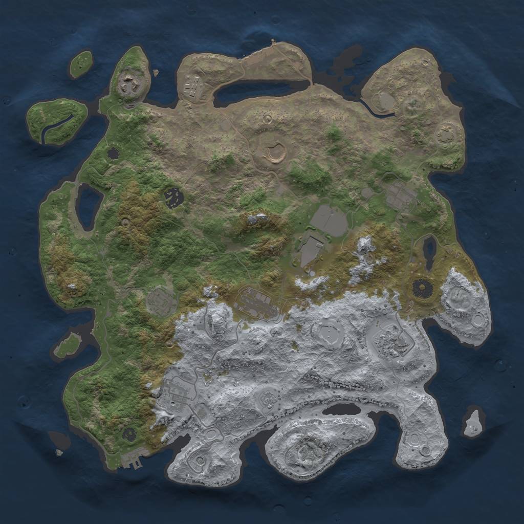 Rust Map: Procedural Map, Size: 3900, Seed: 223225730, 18 Monuments