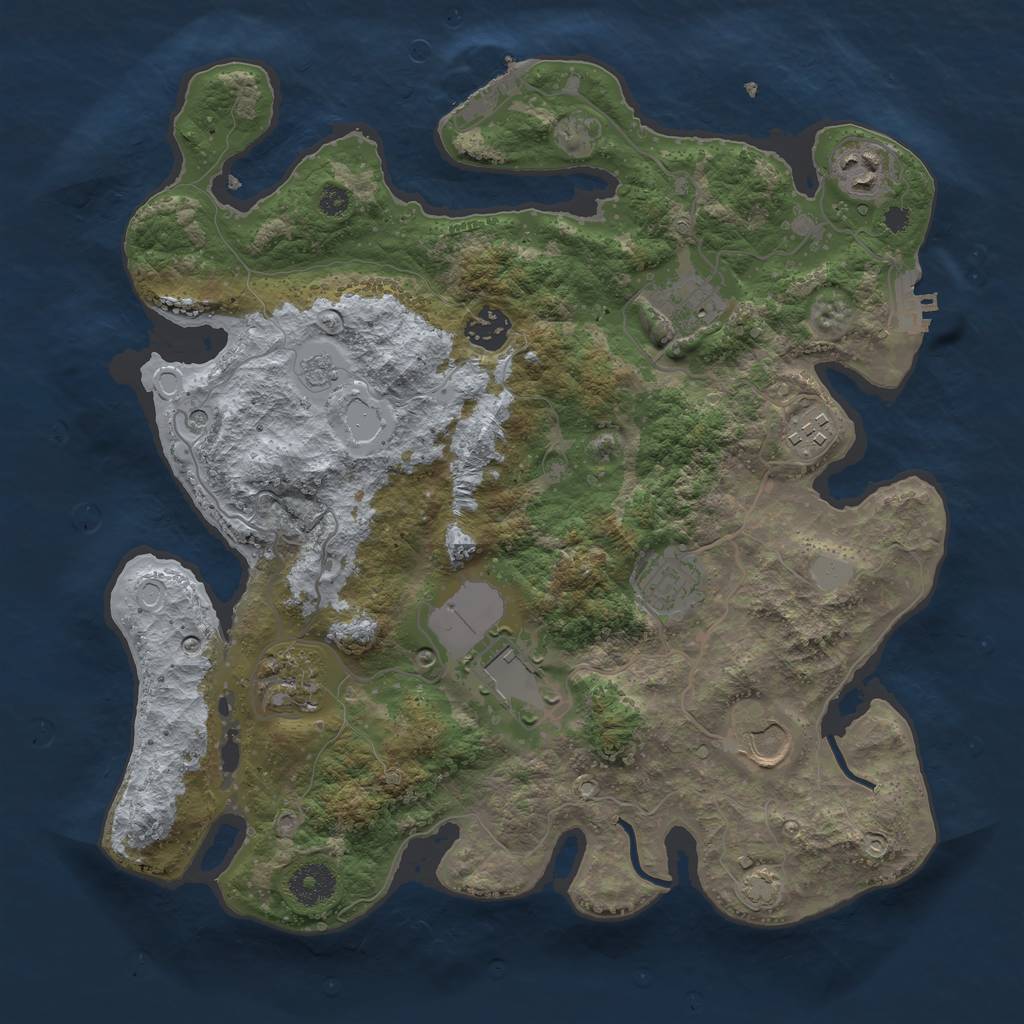 Rust Map: Procedural Map, Size: 3500, Seed: 10109816, 16 Monuments