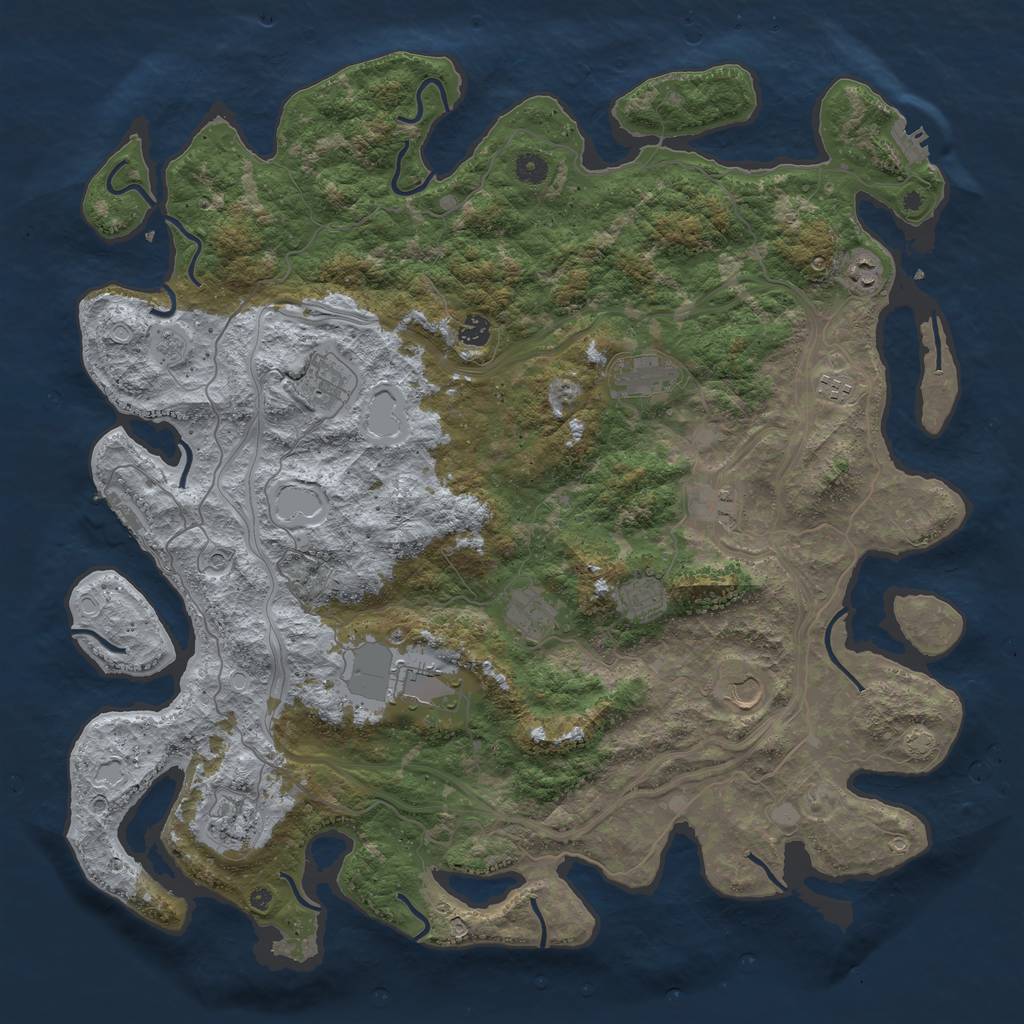 Rust Map: Procedural Map, Size: 4800, Seed: 1116689880, 19 Monuments