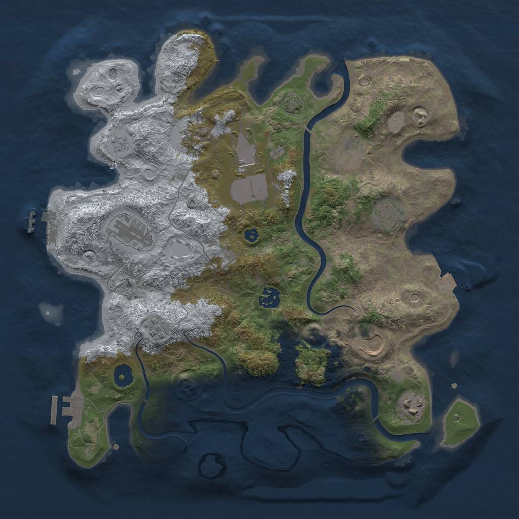 Rust Map: Procedural Map, Size: 3650, Seed: 21892882, 15 Monuments