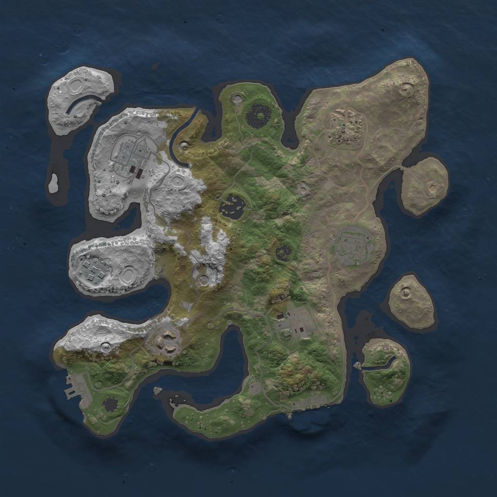 Rust Map: Procedural Map, Size: 3000, Seed: 51515, 15 Monuments