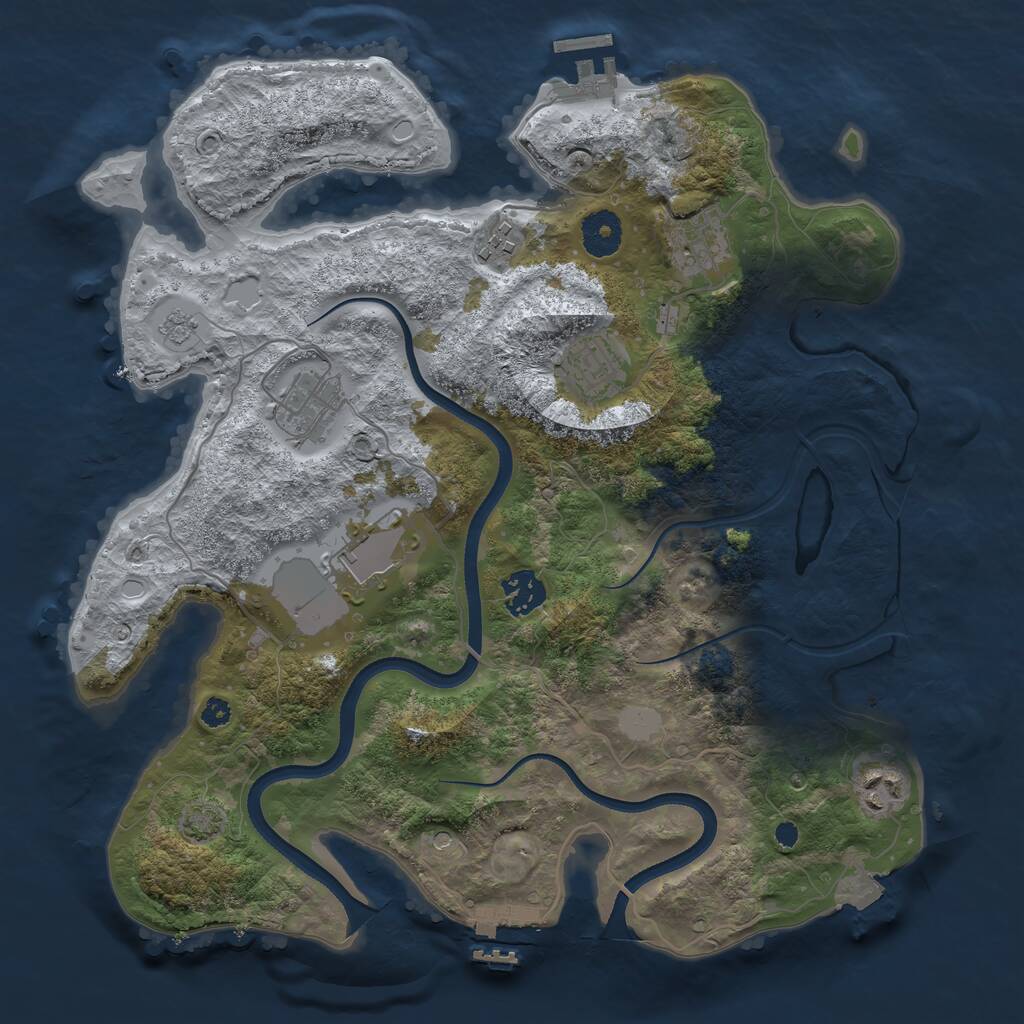 Rust Map: Procedural Map, Size: 3500, Seed: 2132449, 13 Monuments