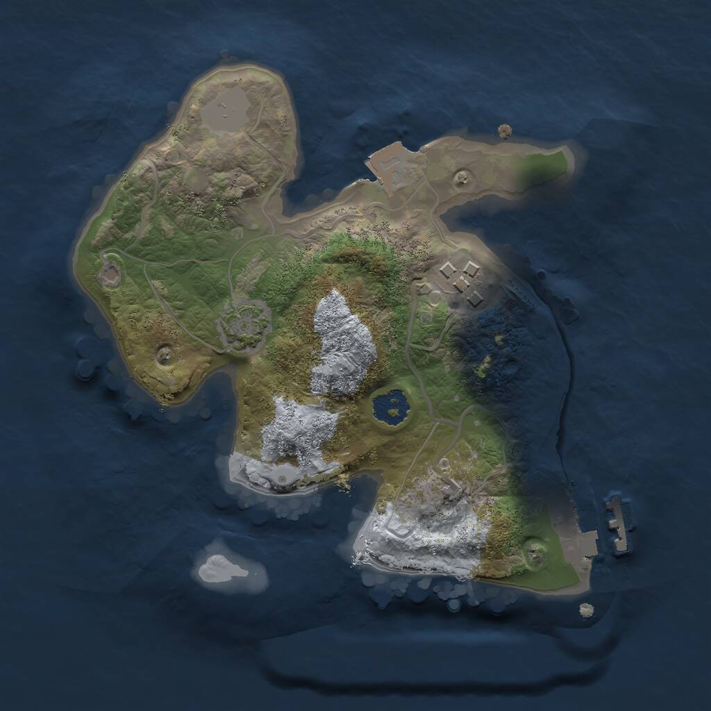 Rust Map: Procedural Map, Size: 2000, Seed: 222333, 4 Monuments