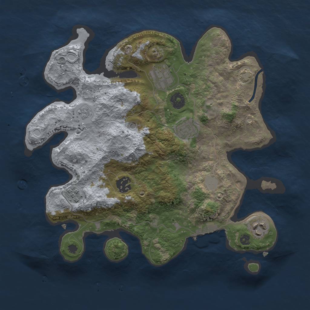Rust Map: Procedural Map, Size: 3000, Seed: 101012678, 12 Monuments