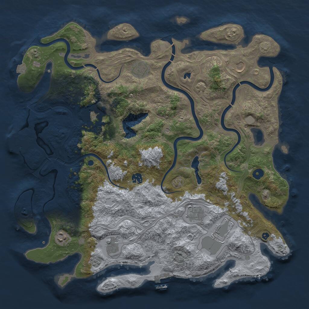 Rust Map: Procedural Map, Size: 4300, Seed: 7154473, 15 Monuments