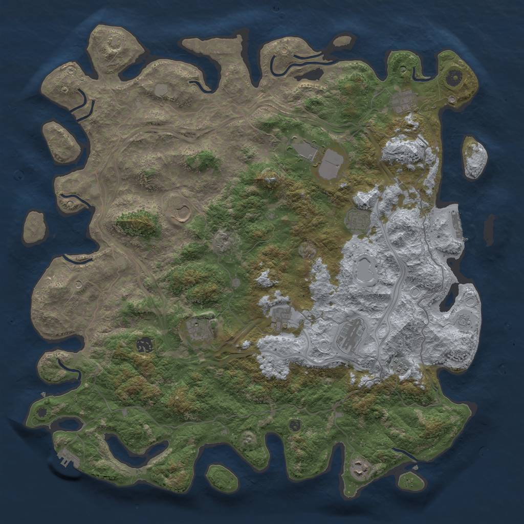 Rust Map: Procedural Map, Size: 4750, Seed: 856971965, 18 Monuments