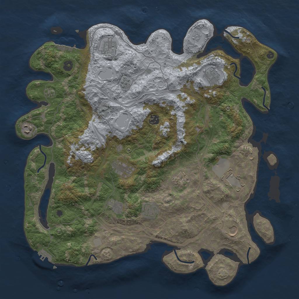 Rust Map: Procedural Map, Size: 4300, Seed: 26119468, 19 Monuments