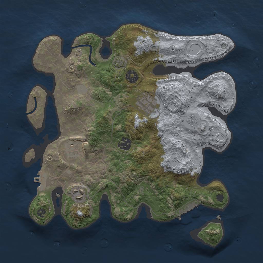 Rust Map: Procedural Map, Size: 3000, Seed: 112592809, 11 Monuments