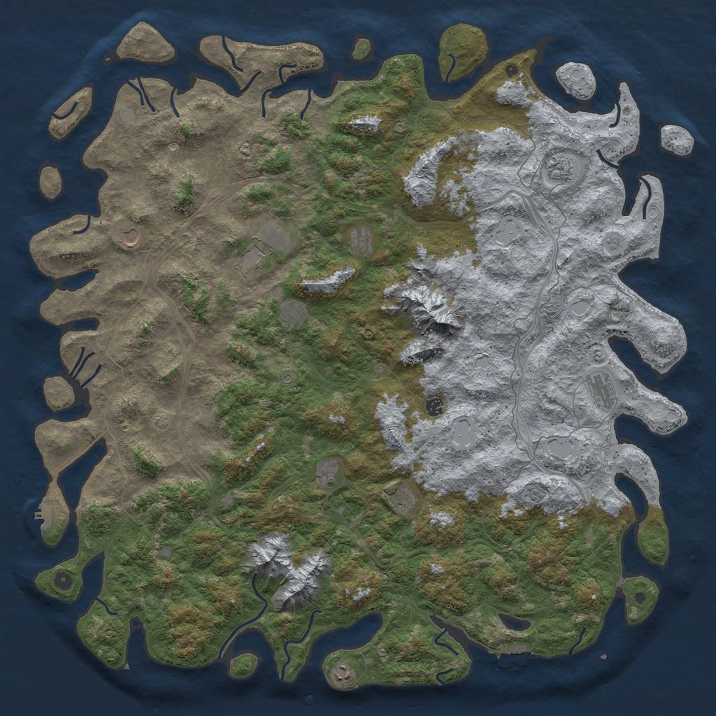 Rust Map: Procedural Map, Size: 6000, Seed: 1583764024, 19 Monuments