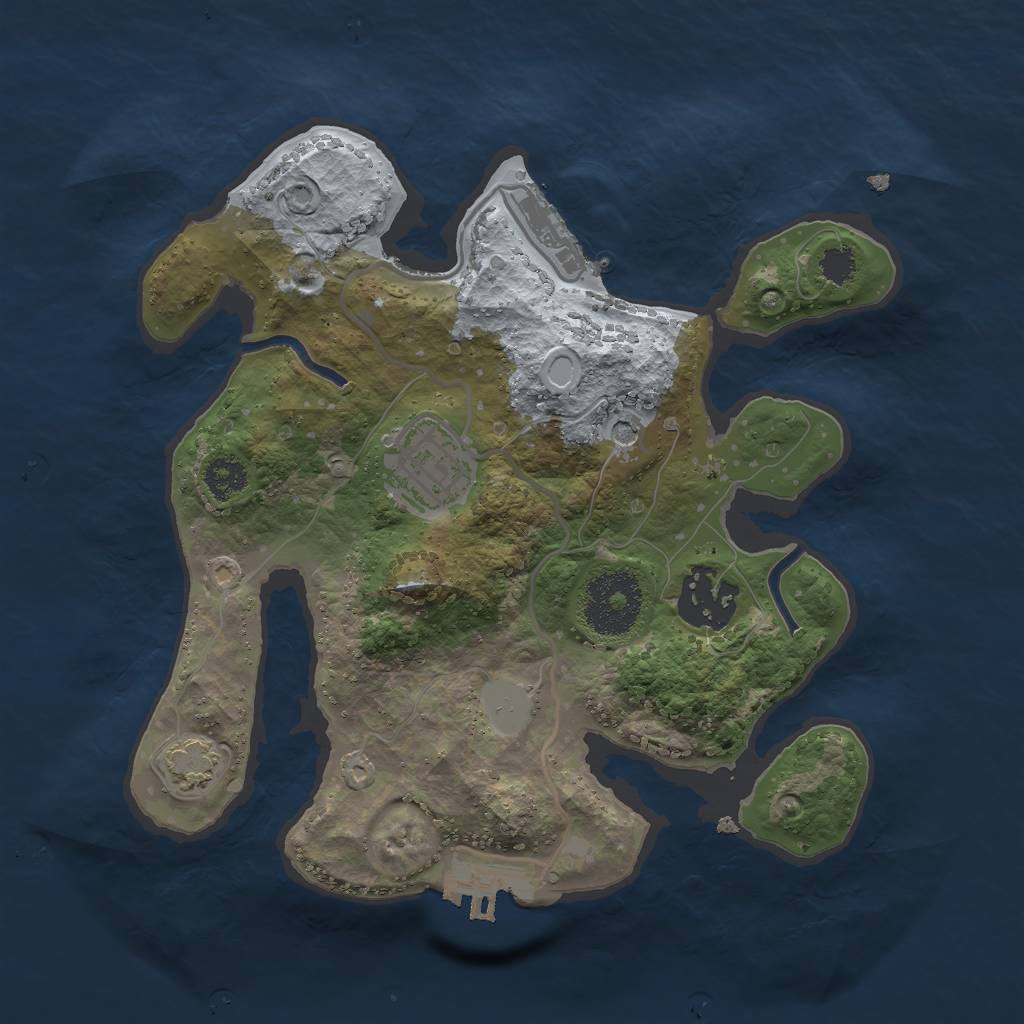Rust Map: Procedural Map, Size: 2500, Seed: 233, 9 Monuments