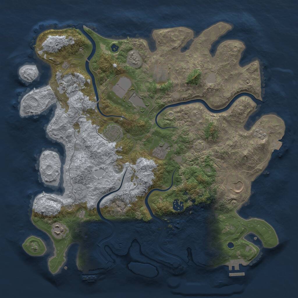 Rust Map: Procedural Map, Size: 3900, Seed: 28914939, 15 Monuments