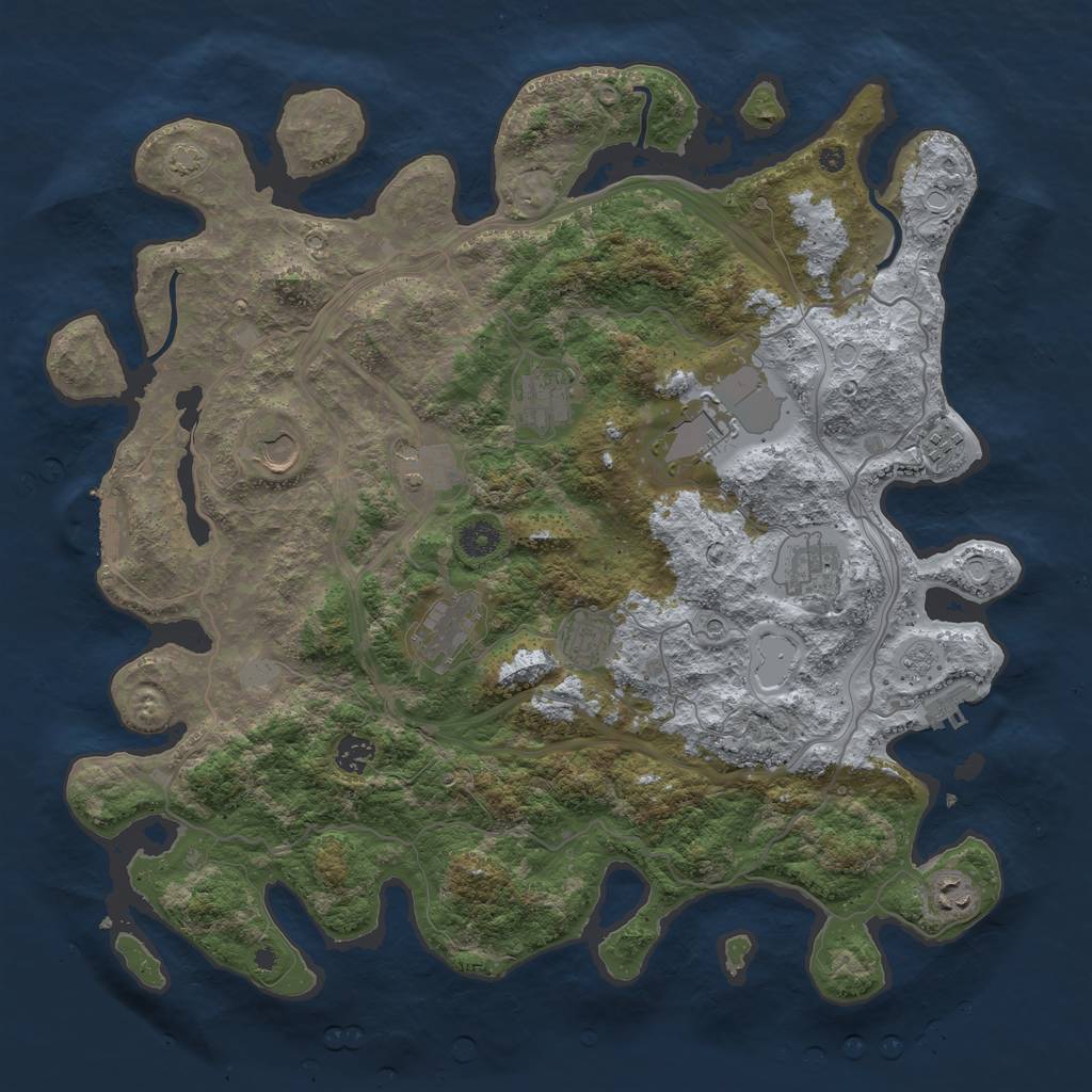 Rust Map: Procedural Map, Size: 4250, Seed: 99205367, 18 Monuments