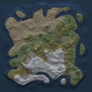 Thumbnail Rust Map: Procedural Map, Size: 3700, Seed: 88744360, 17 Monuments