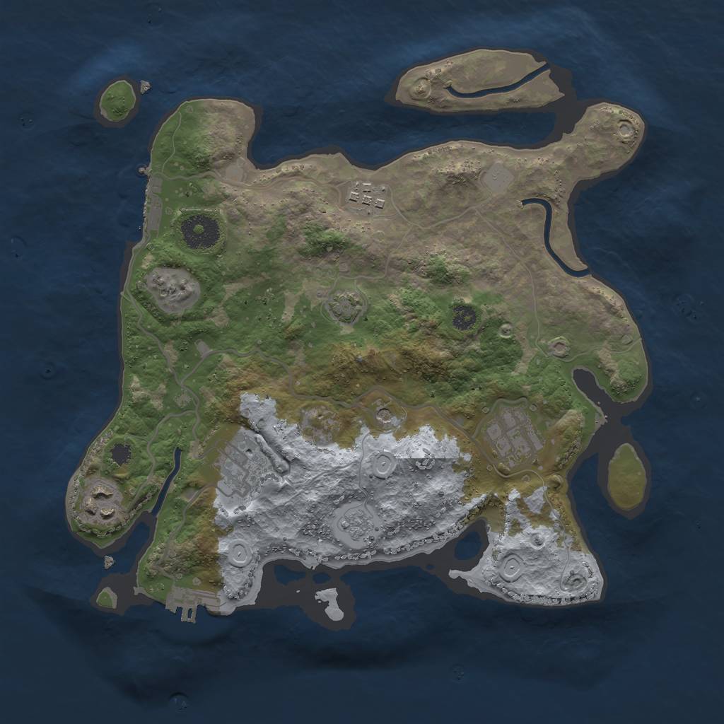 Rust Map: Procedural Map, Size: 3000, Seed: 80142402, 12 Monuments