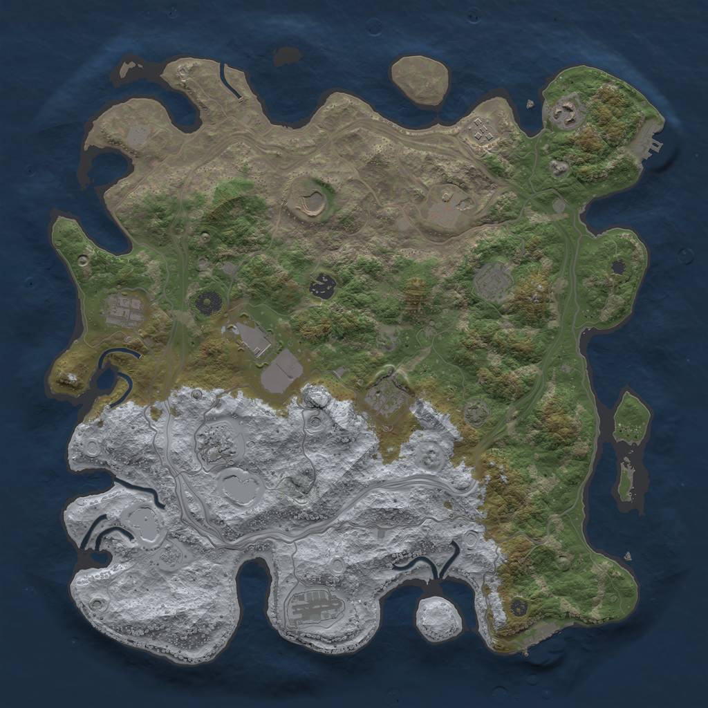 Rust Map: Procedural Map, Size: 4250, Seed: 333769552, 19 Monuments