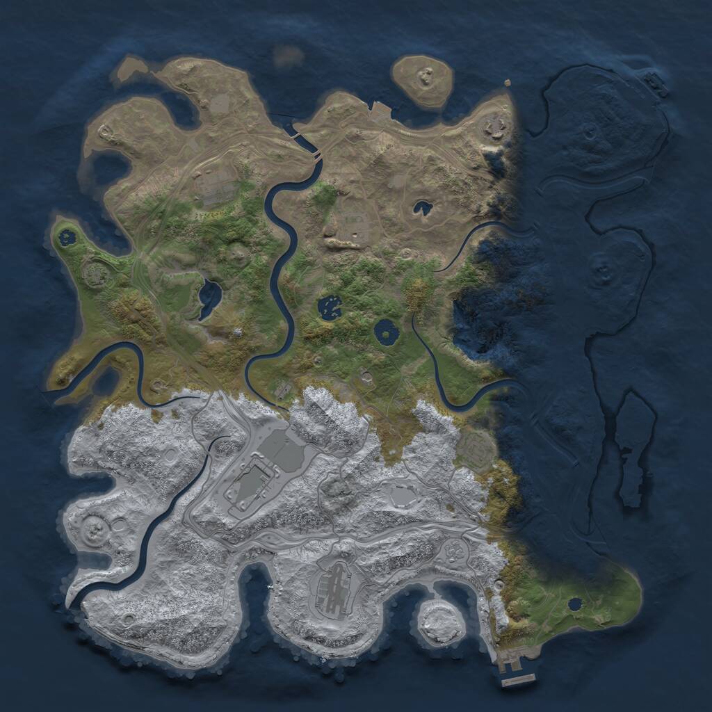 Rust Map: Procedural Map, Size: 4250, Seed: 333769552, 13 Monuments