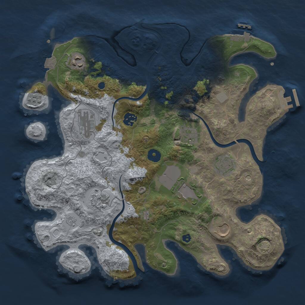 Rust Map: Procedural Map, Size: 3500, Seed: 68404013, 15 Monuments
