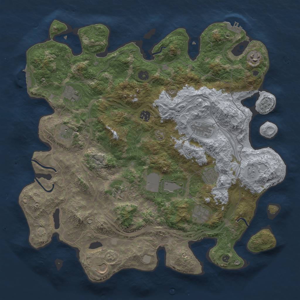 Rust Map: Procedural Map, Size: 4250, Seed: 62686472, 19 Monuments