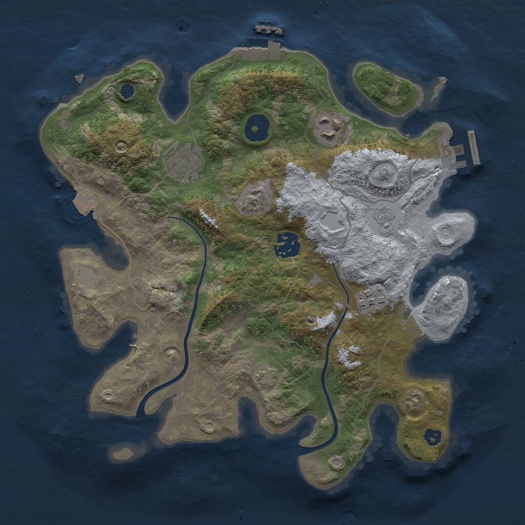 Rust Map: Procedural Map, Size: 3000, Seed: 650, 9 Monuments
