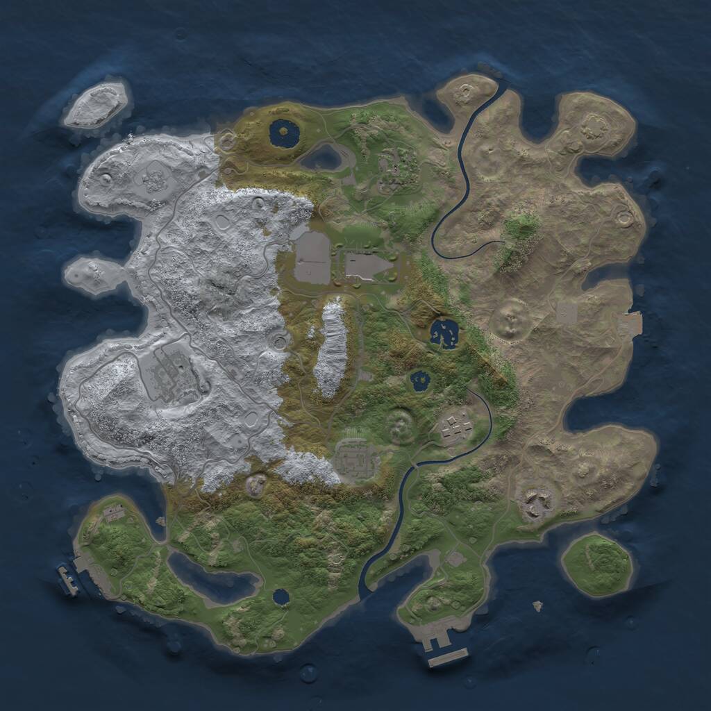 Rust Map: Procedural Map, Size: 3550, Seed: 10529083, 13 Monuments
