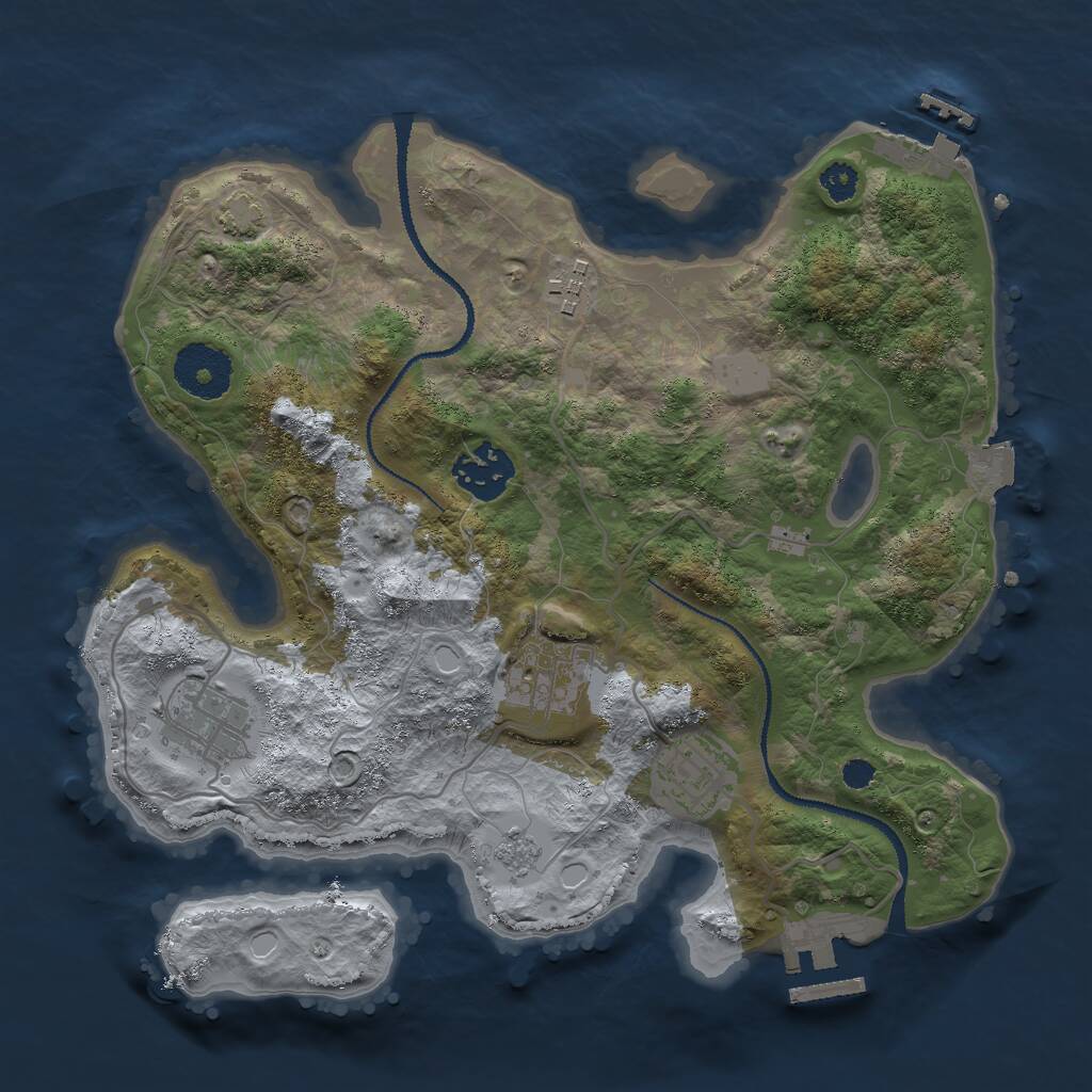 Rust Map: Procedural Map, Size: 2900, Seed: 30116716, 10 Monuments