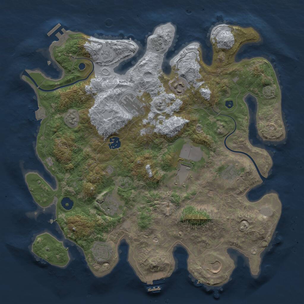 Rust Map: Procedural Map, Size: 3700, Seed: 1006499068, 15 Monuments