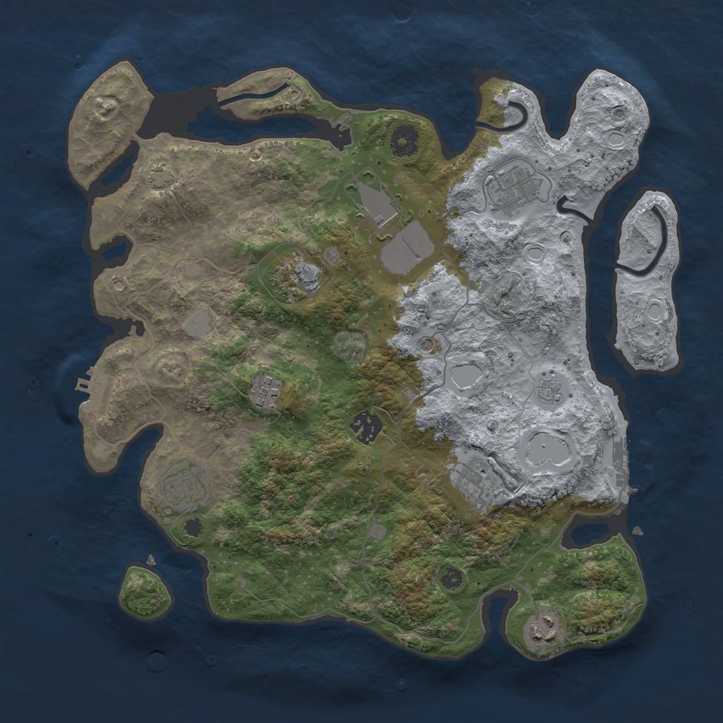 Rust Map: Procedural Map, Size: 3500, Seed: 1654677290, 16 Monuments