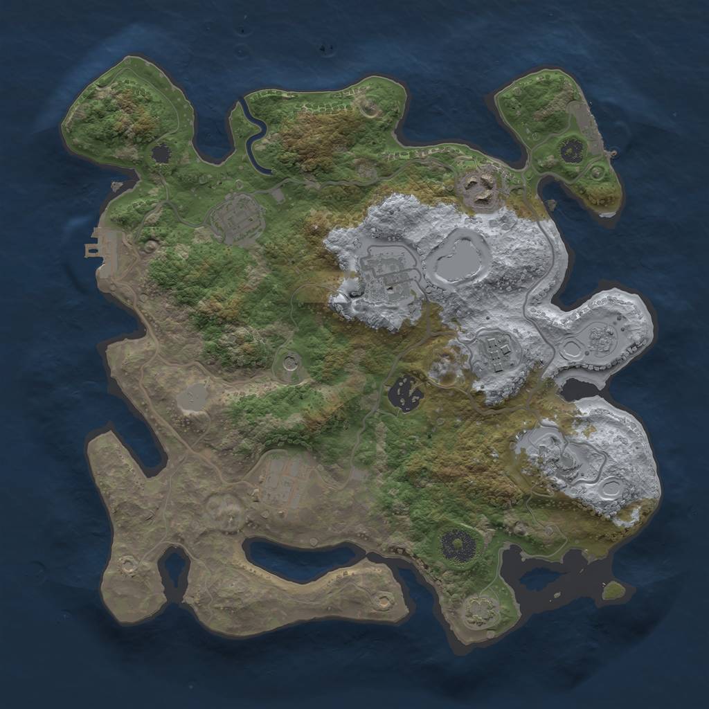 Rust Map: Procedural Map, Size: 3100, Seed: 1877926642, 15 Monuments