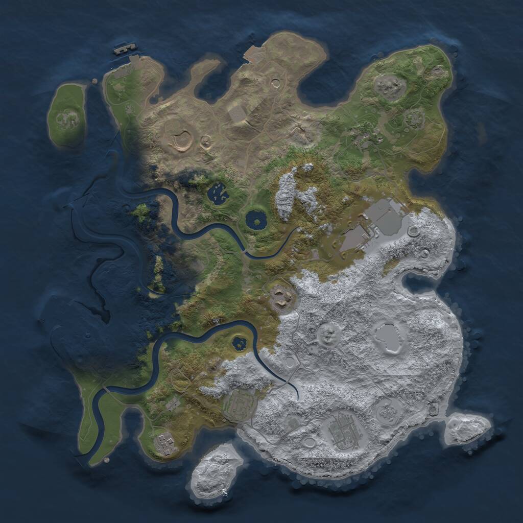 Rust Map: Procedural Map, Size: 3750, Seed: 67025154, 14 Monuments