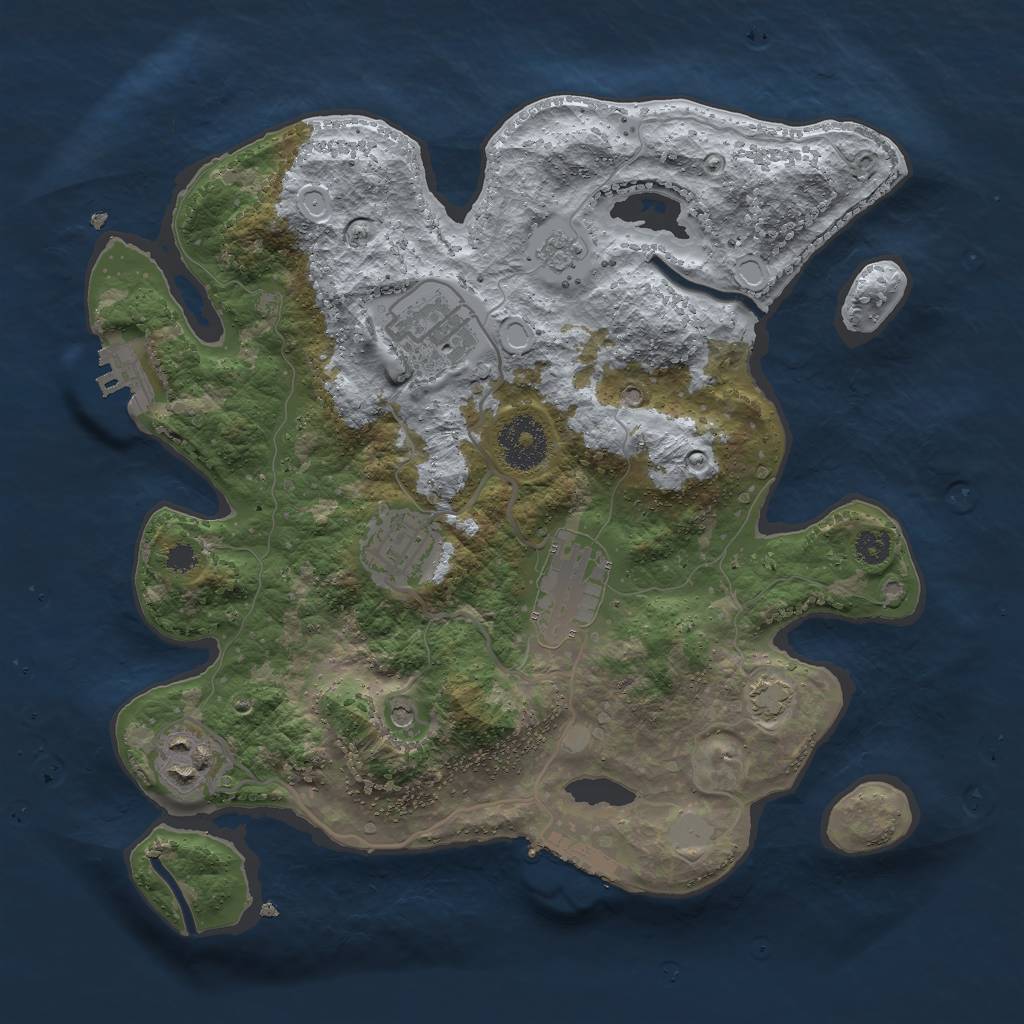Rust Map: Procedural Map, Size: 3000, Seed: 429833708, 12 Monuments
