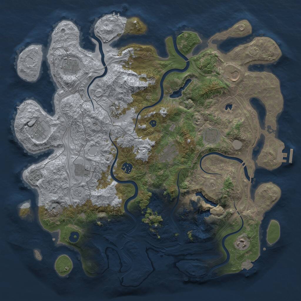 Rust Map: Procedural Map, Size: 4250, Seed: 1378646986, 15 Monuments