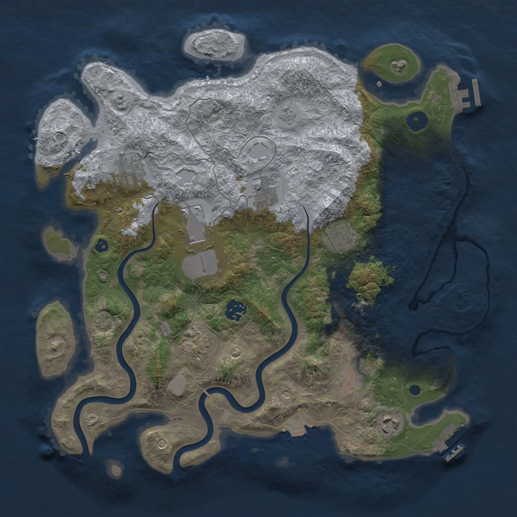 Rust Map: Procedural Map, Size: 3800, Seed: 1712256836, 15 Monuments