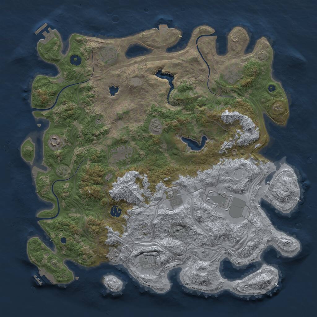 Rust Map: Procedural Map, Size: 4250, Seed: 3463164, 15 Monuments