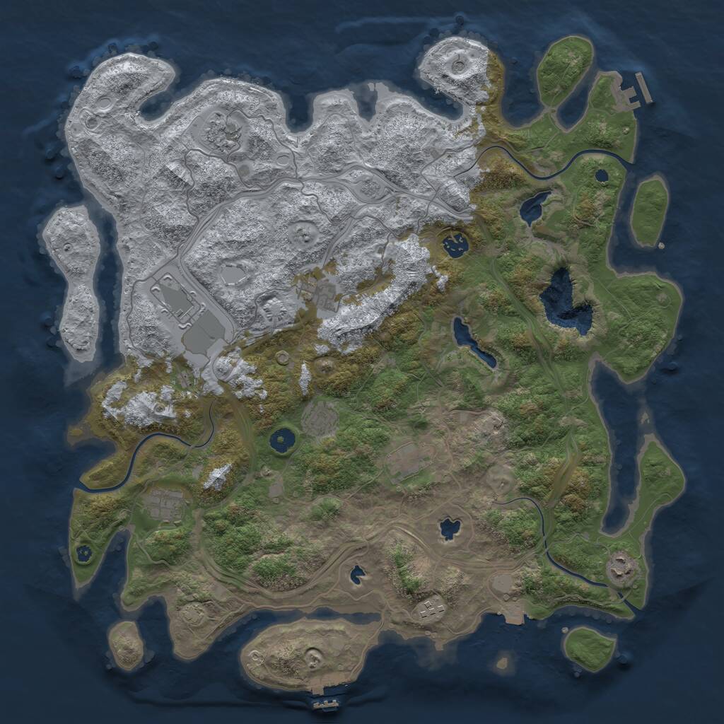 Rust Map: Procedural Map, Size: 4500, Seed: 110181131, 15 Monuments