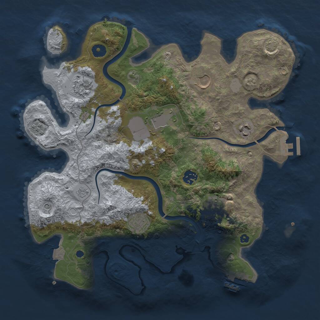 Rust Map: Procedural Map, Size: 3500, Seed: 1638082588, 14 Monuments